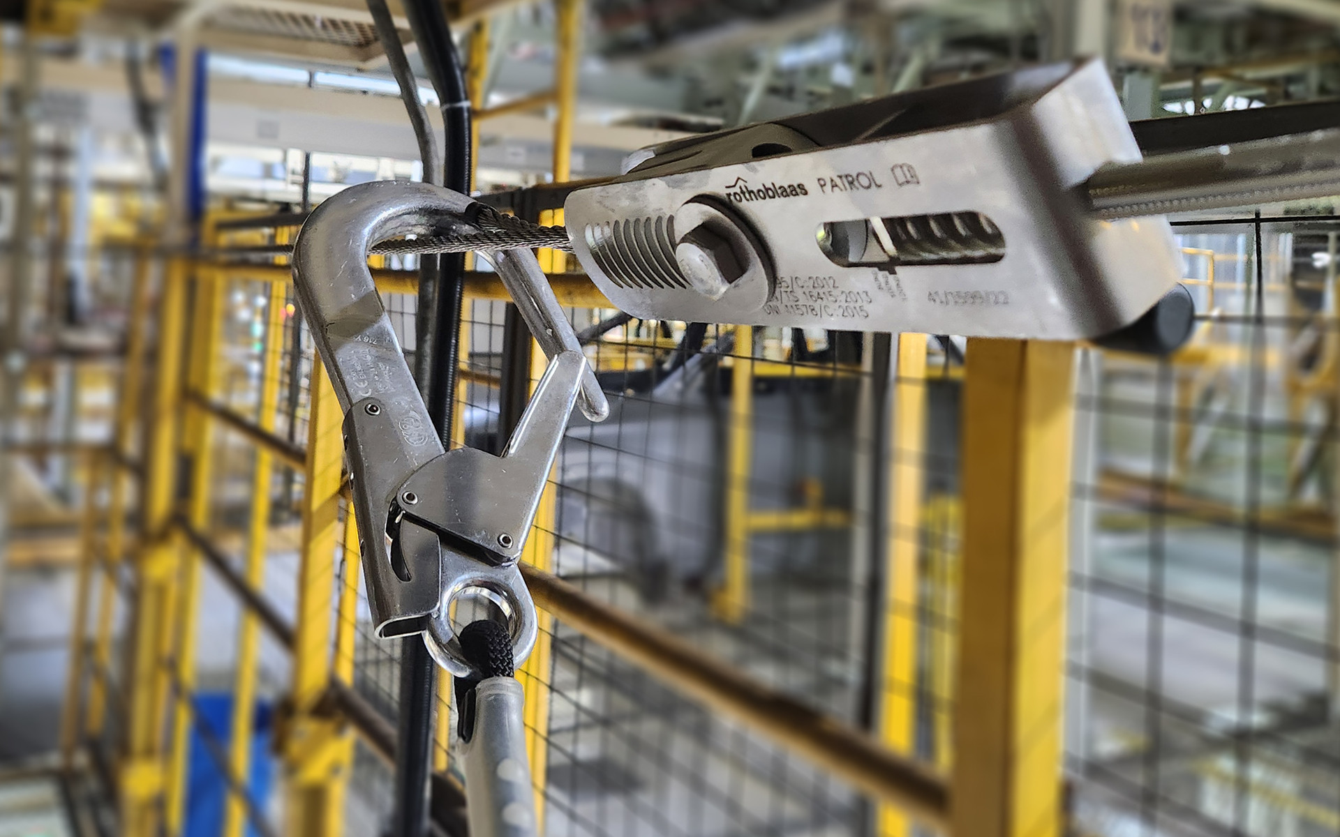 Rothoblaas, PATROL horizontal lifeline installed In industrial CONTEXT