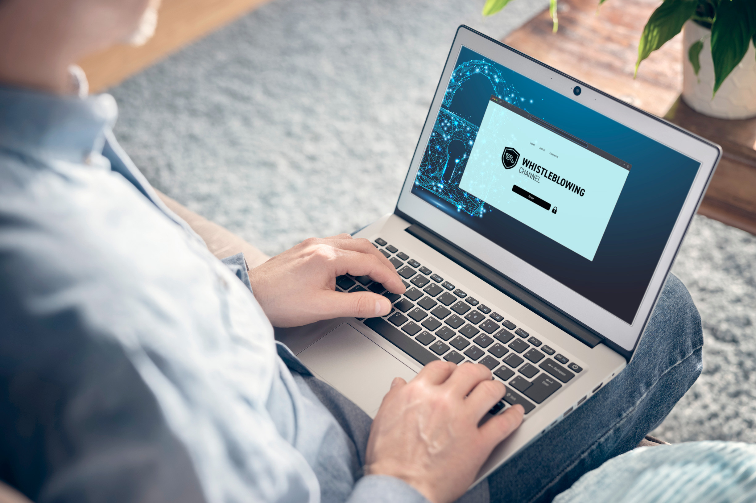 Man Using a computer